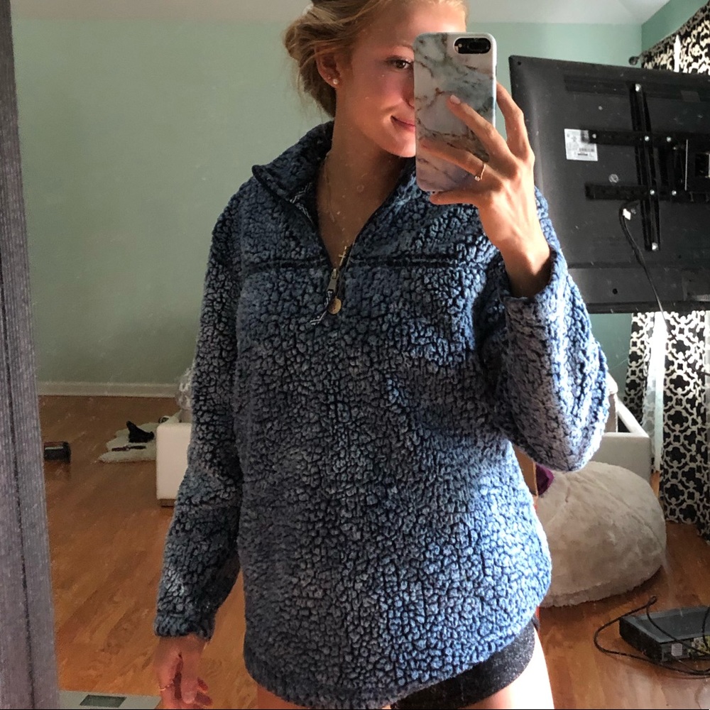 Blue cozy Sherpa